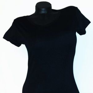 Black  Fitted Lt.Wt. Jersey Tee.